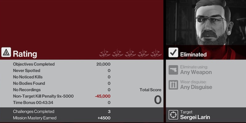 It was nice of the game not to give me a negative score, all things considered.